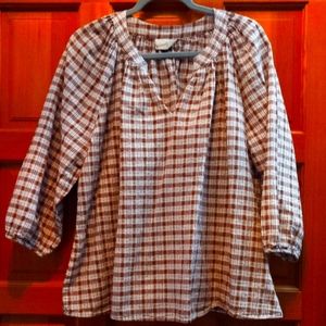 Cotton Blouse Tan/ Cream